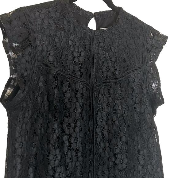 Nanette Lepore Crochet Lace Overlay Top Size‎ Medium Embellished Keyhole Boho - Picture 3 of 6
